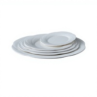 Assiette à dessert en mélamine incassable blanc pur de 8 pouces, assiette en plastique poli pour restaurant