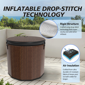 Bañera de Hielo Inflable para Todo Clima Marca <span class=keywords><strong>ABY</strong></span>, Enfriador de Alto Rendimiento Opcional, PVC con Tecnología Drop Stitch, para Recuperación Corporal, Uso en Exteriores - Product Image 2