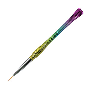 Pinceau liner en nylon Golden Mermaid Handle pour nail art, stylo de gravure dégradé pour dessin de fleurs et peinture au gel - Product Image 6