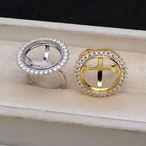 S925 Silver DIY Accessory <b>Set</b> 4882 Pendant 13.5mm Earring & 17.5mm Pearl Horse Shell Flat Bottom Empty <b>Bead</b> Caps & <b>Beads</b> Holder - Product Image 3