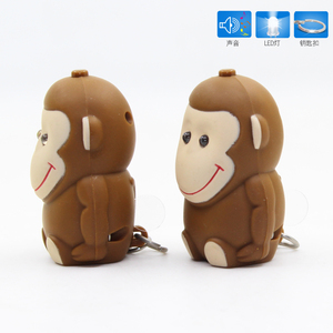 Điện tử Quà Tặng Khuyến Mãi Nhựa Led 3D Đèn Pin Sound <span class=keywords><strong>Keychain</strong></span> khỉ Shape - Product Image 5