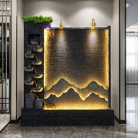 Mur d'eau créatif, écran d'eau courante, rocaille, cascades, fontaine décorative, aménagement paysager, ornement atomisé