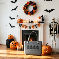 Sac fourre-tout en EVA à motif fantôme d'Halloween, design ajouré élégant, sac à main polyvalent pour les fêtes et l'usage quotidien
