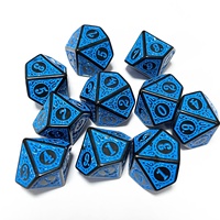 Dés à 10 faces en acrylique, forme polyédrique D10, couleur rétro, chiffres de 0 à 9, dés à numéros dégagés, dés à 10 faces pour RPG