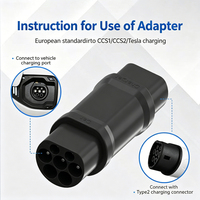 Adaptador de Cargador para Vehículos Eléctricos con Interruptor, Estándar Europeo CCS2 a GB/T Trifásico 16-32A 250V, Adaptador de Cargador para Vehículos Eléctricos Estándar Chino