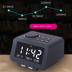 Radio Reloj Despertador con Altavoz, Reloj de Escritorio Digital Creativo con Pantalla LED, Interfaz USB Dual, Compatible con Búsqueda Automática de Emisoras - Product Image 2