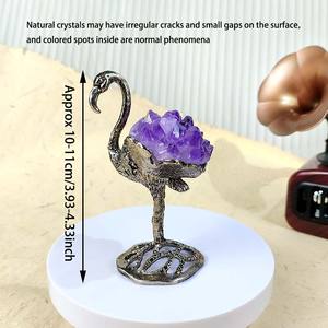 Figura <span class=keywords><strong>de</strong></span> Cristal <span class=keywords><strong>de</strong></span> Amatista Natural <span class=keywords><strong>de</strong></span> Alta Calidad con Base <span class=keywords><strong>de</strong></span> Metal, Cristales Decorativos para el Hogar, Ideal para Regalo - Product Image 2