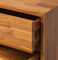 Mid-Century Akazienholz-Sideboard mit 3D-geometrischen Türen, verstellbaren Regalen, Buffetschrank, Großhandel für Ess- und Wohnzimmer