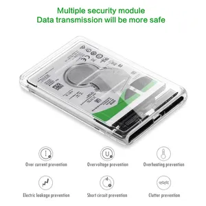Type-C USB3.0 2.5-Inch Hard Disk Case Transparent HDD/SSD External <b>Enclosure</b> With Adapter for PC Computer Laptop 2.5inch HDD Enc - Product Image 3