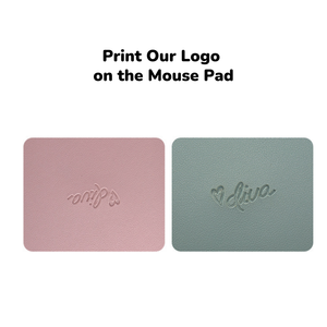 Tapis de souris carré en cuir PU imperméable antidérapant personnalisé OEM bleu marine pour le jeu, logo personnalisable, bureau, ordinateur portable - Product Image 4