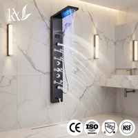 Système de douche intelligent en acier inoxydable 304 robuste avec panneau de douche numérique et ensemble de douche pluie pour projets immobiliers commerciaux