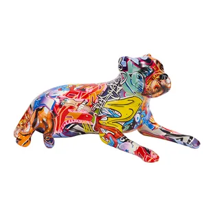 Arte creativa trasferimento dell'acqua camera dipinta colore Pit Bull decorazioni per cani ingresso casa armadietto del vino decorazioni per ufficio artigianato in resina