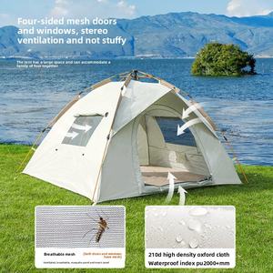 Carpa de Camping Automática para 4 Personas, 4 Estaciones, para Glamping, Senderismo y Viajes, de una Sola Capa, Tela Oxford, Poste de Fibra de Vidrio, a Prueba de Mosquitos - Product Image 2