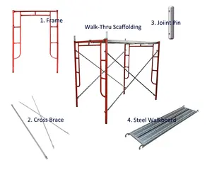 TYT 5 6英尺建筑钢梯脚手架镀锌H框架脚手架
