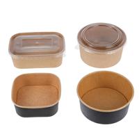 Bol alimentaire en papier biodégradable et écologique personnalisé, conteneur alimentaire en papier kraft, logo personnalisé