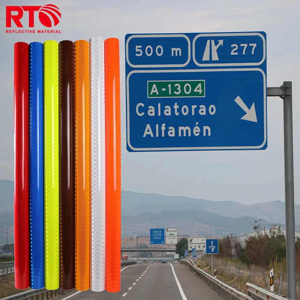 1.22m*45.7m High Intensity Prismatic Print Reflect Vinyl Roll Road Sign White Reflective Sheeting