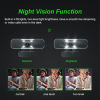 Cámara Web para Transmisión en Vivo 1080P 60fps AF con Enfoque Automático y Luz de Relleno RGB para Grabación en YouTube y TikTok