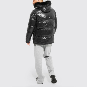 Oem Custom Down Coat Streetwear Thick Shiny Fur Hooded Down <strong>Jacket</strong> <strong>Puffer</strong> Coats Winter Bubble Shiny Mens <strong>Puffer</strong> <strong>Jacket</strong> - Product Image 2