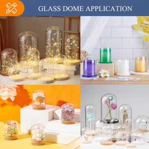 Campana de <span class=keywords><strong>Cristal</strong></span> Transparente Vacía con Base de Color Estilo Amor, Cubierta Tipo Campana para Flores, Postres, Velas, Bodas - ¡Gran Oferta! - Product Image 6