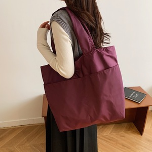Women's <b>Tote</b> Bag Solid Color Large Capacity Waterproof Oxford <b>Nylon</b> Shopping Travel Shoulder Bag For Women - Product Image 3