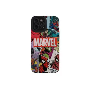 Marvel kahraman örümcek adam desen iPhone için kılıf 7 8 artı 11 12 13 14 Pro Max X XR XS Max moda yumuşak TPU Lens tam kapak