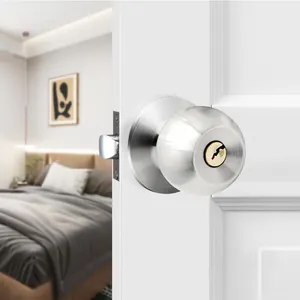 Hình trụ Door Knob khóa hình Ống Ba cực bóng khóa với Latch