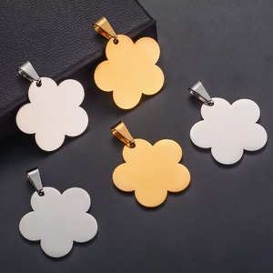 Pendentif vierge en acier inoxydable en forme de fleur, breloque en métal poli miroir pour chien, pendentif vierge antirouille pour la fabrication de bijoux DIY - Product Image 5