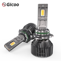 Gicoo AI18 Nuevos Faros LED de Alta Potencia 6000K 12V 140W 20000 Lúmenes con Control por APP, Compatibilidad Universal H7/H1/H11/HB3/HB4/9012 para Coche