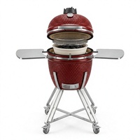 Barbecue au charbon de bois en céramique Kamado de 21 pouces, style œuf, pour la cuisson en extérieur