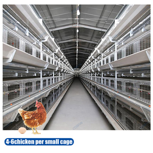Equipo para Avicultura, Jaula para Gallinas Ponedoras Tipo H de 4 Niveles, Jaula para Pollos con Sistema de Bebederos y Comederos - Product Image 1