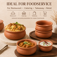 Pot à Biryani en Terre Cuite Compatible Micro-ondes, Pot en Céramique, Bol en Terre Cuite