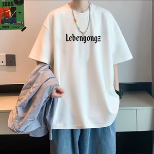 Áo thun nam BOTTCOOLA chất lượng cao 180GSM, nhanh khô, thời trang, kiểu dáng rộng, in hình, tay áo trễ vai, thoáng khí, phong cách đường phố - Product Image 6