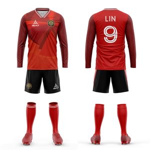 Venta al por mayor retro de fútbol americano de entrenamiento Jersey Shorts Set de secado rápido de manga larga camiseta personalizada Servicio OEM - Product Image 2