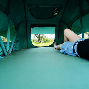 Carpa de techo <span class=keywords><strong>plegable</strong></span> de lona de doble capa verde para las cuatro estaciones, con apertura automática rápida, de una habitación, para camping y extensión. - Product Image 3