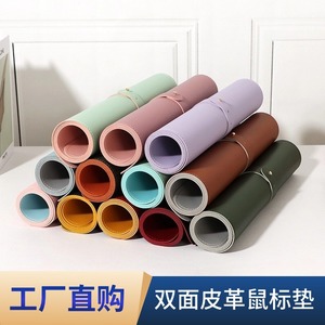 Tapis de souris en cuir personnalisé, grande taille, imperméable, tapis de bureau, tapis de clavier pour jeux, double face, avec impression de logo - Product Image 4