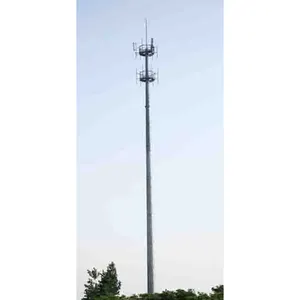 Torre de antena de acero para teléfono móvil Gsm, alta Telecomunicación, monopolo