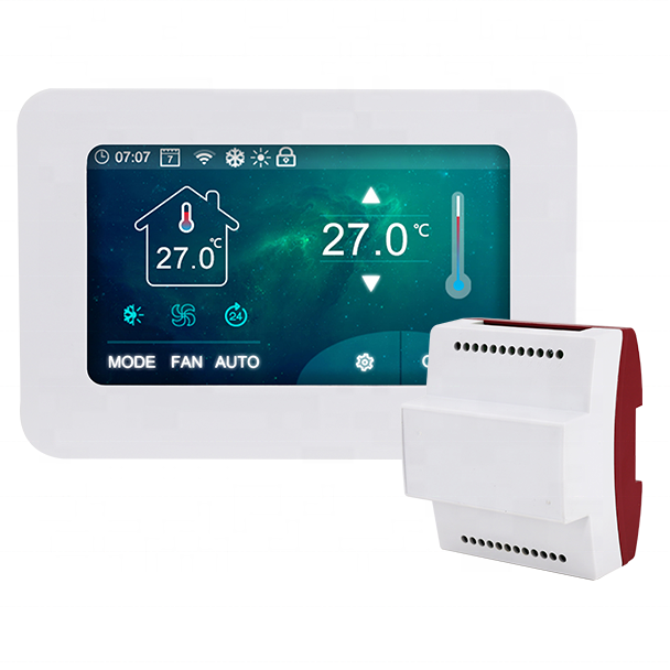 110V 220V Modern Digital Room Cooling Thermostat PC ABS Aluminium Fan Coil Thermostat with WiFi Communication Heating Control
