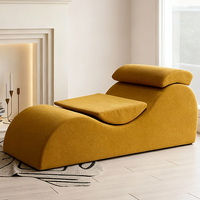 Fauteuil de yoga inclinable modulaire à une place avec revêtement en tissu laine d'agneau et rembourrage en éponge haute densité pour appartement et villa