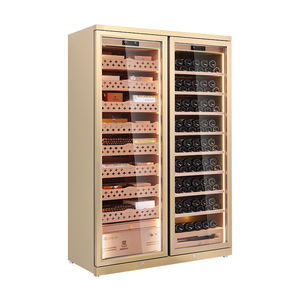 Armoire à cigares et à vin à double porte en acier inoxydable de qualité supérieure avec étagères en cèdre d'Espagne - Product Image 6