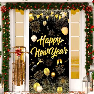 Feliz <span class=keywords><strong>Año</strong></span> <span class=keywords><strong>Nuevo</strong></span>, Cubierta para Puerta con Globos Azules, Banner para Puerta con Reloj <span class=keywords><strong>de</strong></span> <span class=keywords><strong>Cuenta</strong></span> <span class=keywords><strong>Regresiva</strong></span> para Nochevieja, Banners Colgantes Festivos Personalizables - Product Image 6
