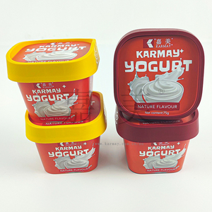 ถ้วยไอศกรีมทรงเหลี่ยม 125 มล. 75 กรัม พร้อมฝาและช้อน IML สีเหลือง วัสดุ PP เกรดอาหาร สำหรับบรรจุภัณฑ์ไอศกรีม - Product Image 5