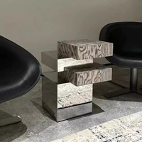 Table d'appoint moderne et artistique en métal, petite table basse pour chambre, villa, hôtel, petit appartement, salon, pour canapé
