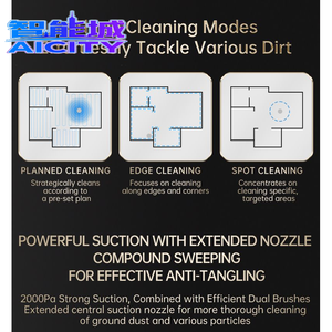 หุ่นยนต์ทำความสะอาดบ้านควบคุมด้วยเสียงอัจฉริยะ หน้าจอ OLED ระบบปฏิบัติการ Android สำหรับใช้ในโรงแรม แบตเตอรี่ EU หุ่นยนต์กวาดพื้น Sweepinglon - Product Image 5