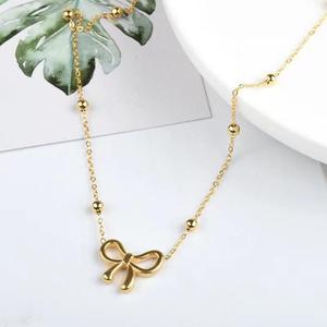Modische Schleifenknoten-Halskette für Damen, Nischendesign, Internet-Trend-Accessoire, Niedliche, Schlichte, Vielseitige, Dezente Kette - Product Image 2