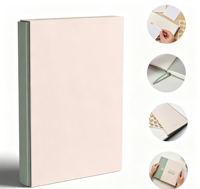 Carnet de voyage personnalisé en lin/papier/cuir avec album photo et scrapbook format A5 – Journal personnalisé sur mesure