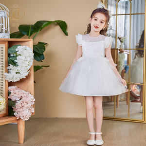 NIMBLE Verano 3-12 Y Blanco Lentejuelas Flor Niñas Vestidos Niños Fiesta de noche <span class=keywords><strong>Ropa</strong></span> <span class=keywords><strong>Primera</strong></span> Comunión Vestido de bautizo - Product Image 1