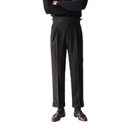 Pantalon de costume décontracté taille haute en polyester jacquard, coupe droite style parisien, polyvalent, printemps-été