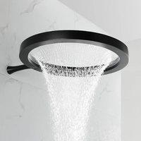 Pommeau de douche mural encastré moderne en laiton poli, design monocommande, avec valve en céramique et jets de massage pour salle de bain