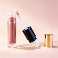 Gloss à lèvres liquide brillant scintillant, rouge à lèvres avec capuchon doré, tube transparent 5 ml, format voyage carré, couleurs personnalisées, maquillage teinté pour les lèvres, marque privée