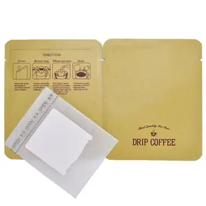 सस्ते कारखाने ओएम अनुकूलन योग्य क्राफ्ट पेपर बैग कॉफी के साथ वाल्व कैफे पैकेजिंग थोक ड्रिप कॉफी पैकेज